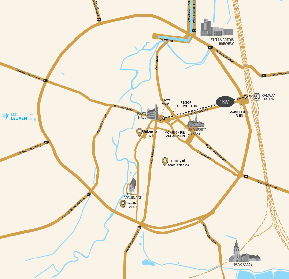 map of Leuve and KUL